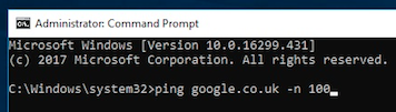 Prompt 
it:rosoft "indows [Version le.e.16299.431) 
(c) 2e17 Microsoft Corporation. All rights reserved. 
: google. co. uk -n 